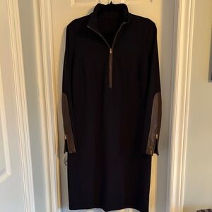 Dress with Genuine Leather Accents-Large
